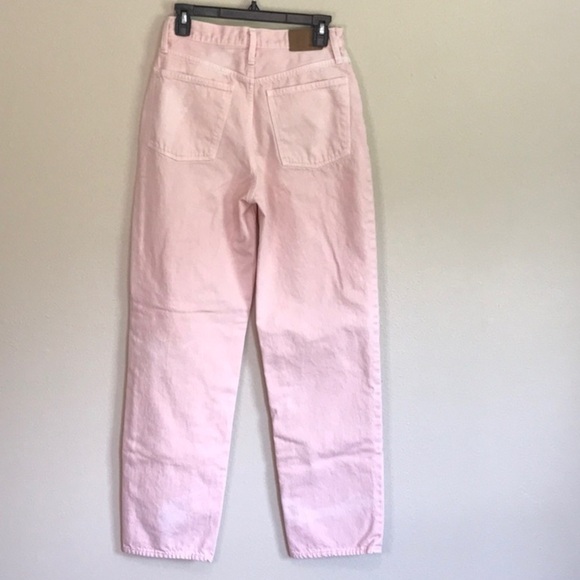 MADEWELL Pink Baggy Straight High Waist Jeans Size 26 with Discoloring - Picture 3 of 10